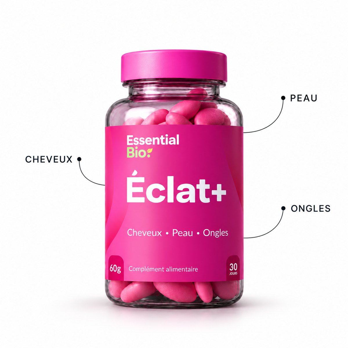 Éclat+ — Gummies Cheveux, Peau & Ongles