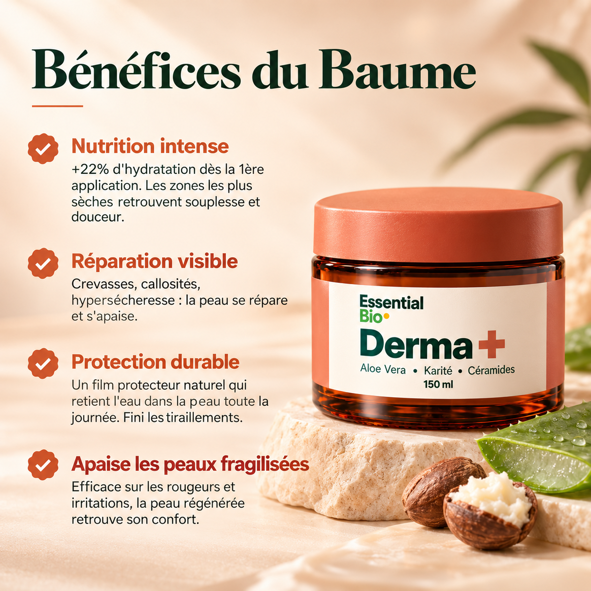 Derma+ — Baume Hydratant & Réparateur 150 ml