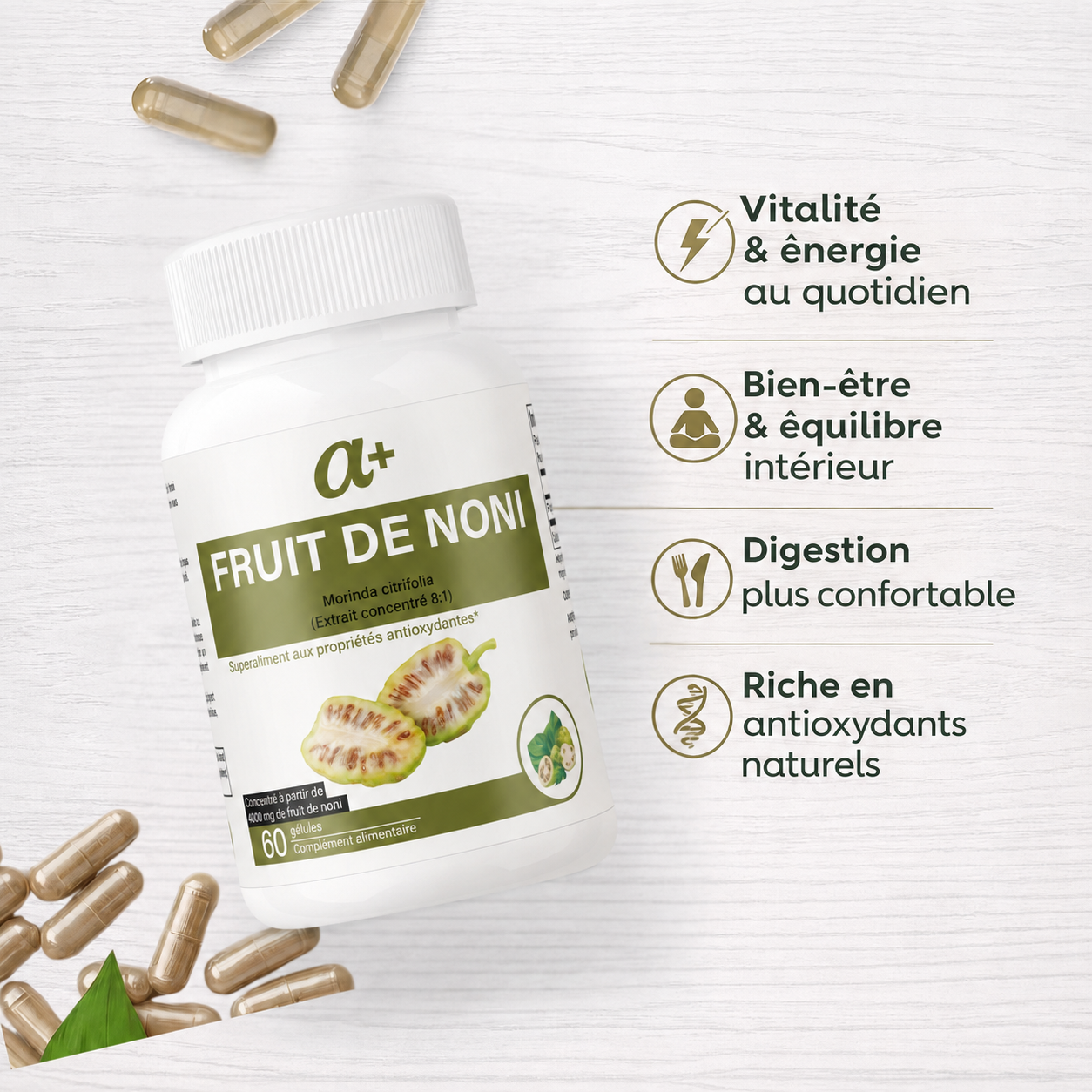 🌿 Noni Bio 3000 mg – Vitalité & Équilibre Naturel