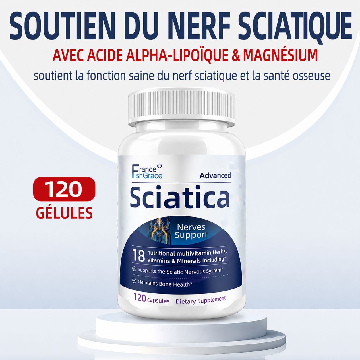 Sciatica – 120 gélules pour le soutien nerveux quotidien