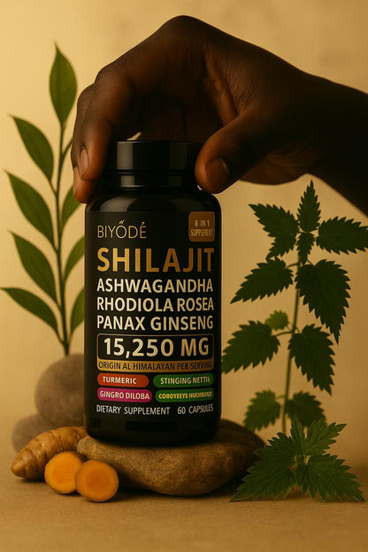 🔥 Shilajit Force+ – 8 en 1 - Ashwagandha & Ginseng pour personnes Actifs