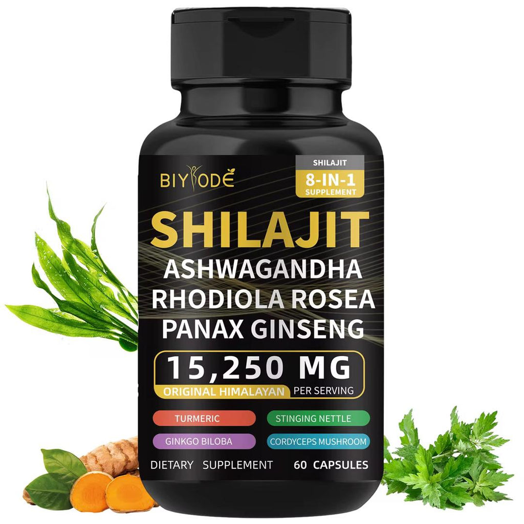 🔥 Shilajit Force+ – 8 en 1 - Ashwagandha & Ginseng pour personnes Actifs